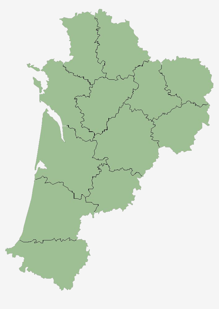 Carte de Nouvelle-Aquitaine