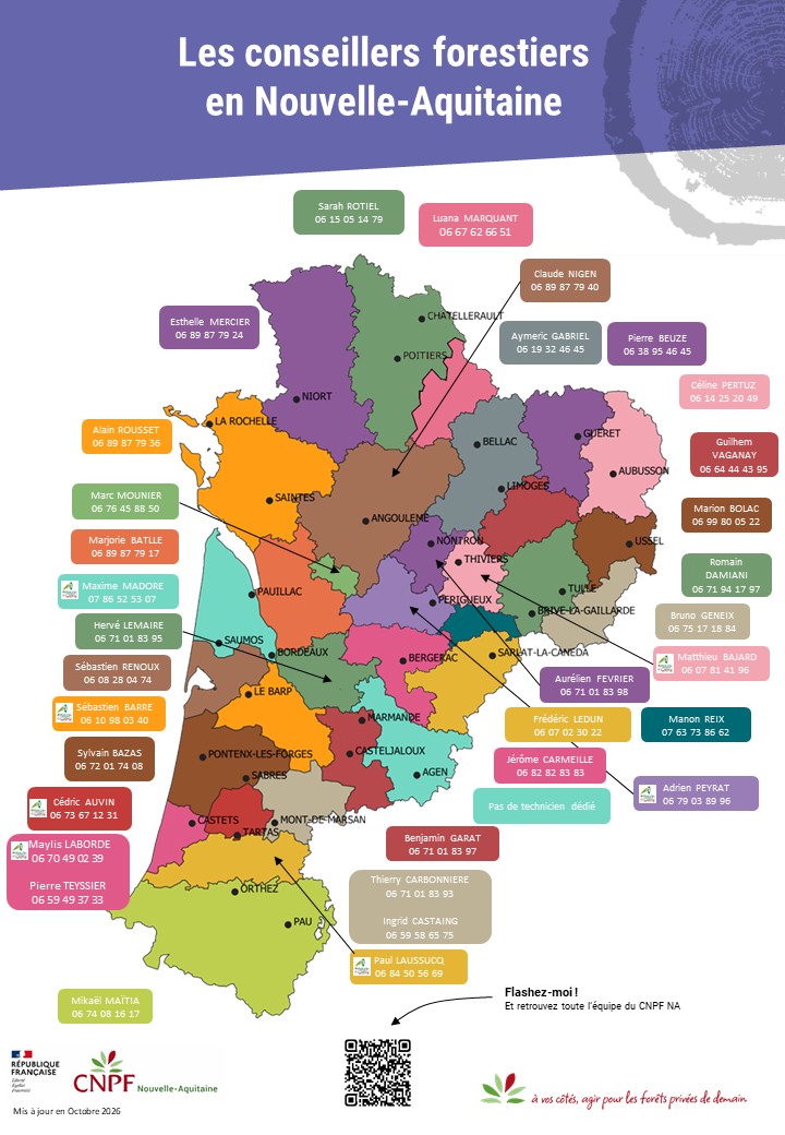 Localisation des techniciens forestiers en NA