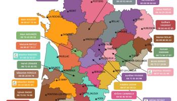 Carte des conseillers forestiers - CNPF NA - avril 2024