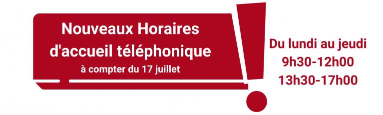 Nouveaux horaires